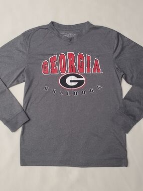 Youth L (16-18) Campus Heritage Georgia Bulldogs Gray Long Sleeve Tee